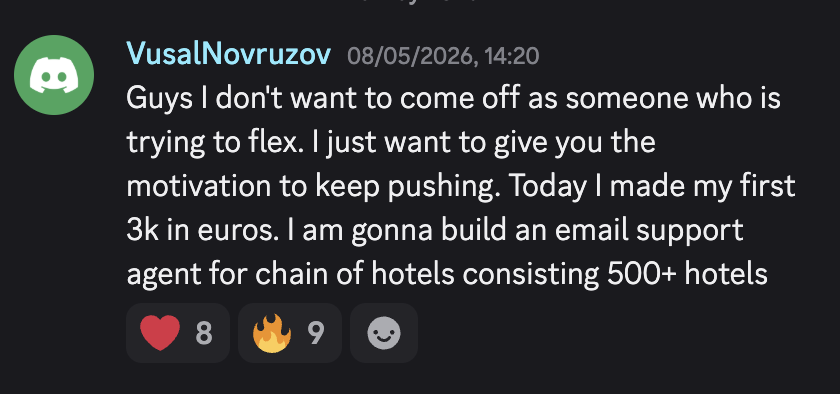 Vusal: first €3,000 for a hotel email agent